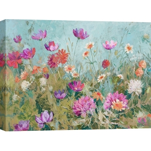 Leinwandbild, Blumen im Sommerwind (Detail) von Nel Whatmore