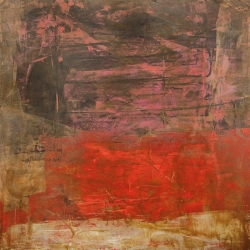 Red and brown canvas, Horizon of Light IV by Italo Corrado