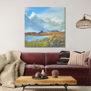 Tableau sur toile, affiche, Paysage avec nuages de Nel Whatmore
