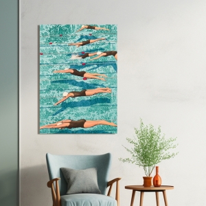 Tableau sur toile natation, affiche, Le plongeon de Steven Hill