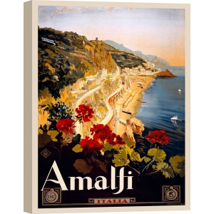 Tableau sur toile, affiche vintage, Amalfi