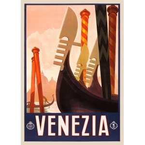 Tableau sur toile, affiche vintage, Venezia (Venice)