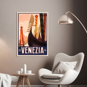 Kunstdruck, Leinwandbild, Vintage Poster Venezia (Venedig)