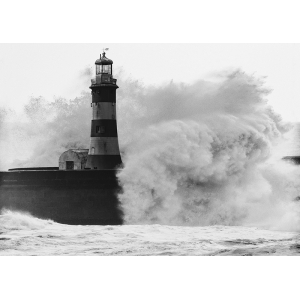 Art print and canvas, Lighthouse in Guadalupe (B&W)