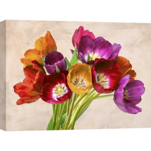 Tableau floral sur toile. Teo Rizzardi, Tulipes qui dansent