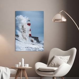 Tableau sur toile, affiche, Phare, mer du Nord de Pangea Images