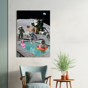 Kunstdruck, Pool auf dem Mond (Ausschnitt) von Astrolabs