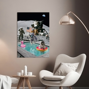 Funny NASA art print and canvas, Moon Pool, det, by Astrolabs