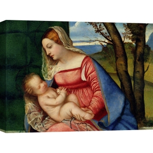 Wall art print and canvas. Tiziano, Madonna and Child