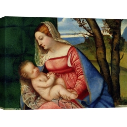 Cuadros religiosos en canvas. Tiziano, Virgen con niño