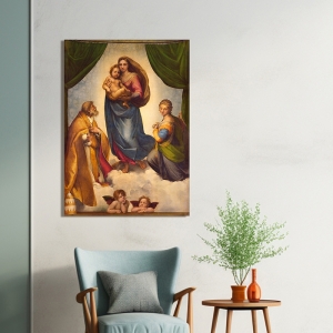 Kunstdruck, Leinwandbild, Sixtinische Madonna von Raffaello