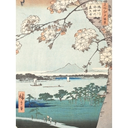 Art print, Suijin Shrine on the Sumida River by Hiroshige