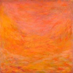 Orange abstract canvas, Auroras, Reflected Light, Italo Corrado