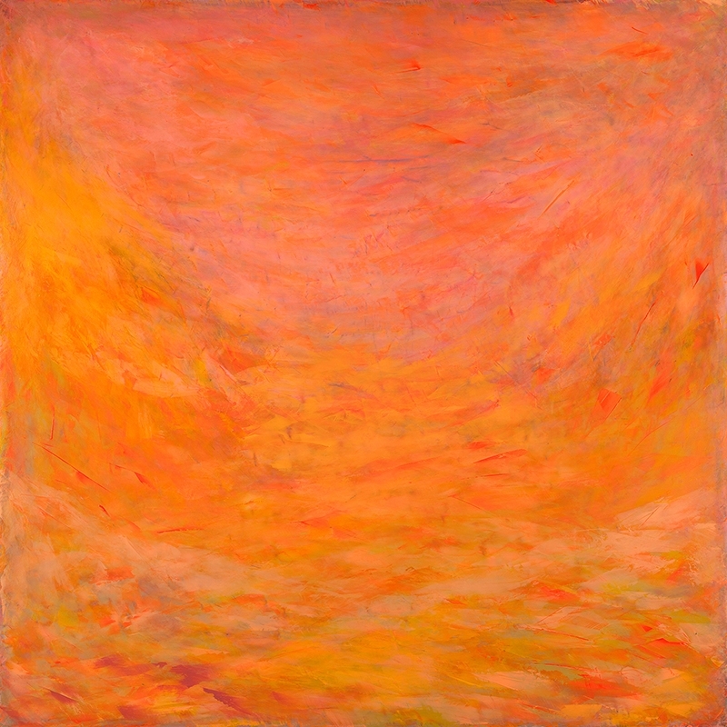 Tableau abstrait orange, Reflets de lumière, Italo Corrado