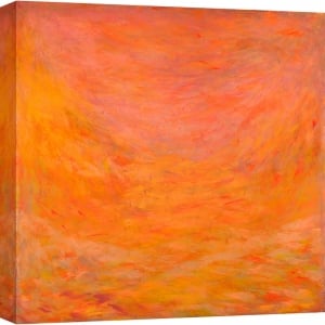 Tableau abstrait orange, Reflets de lumière, Italo Corrado