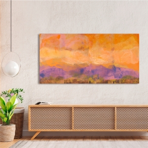 Tableau abstrait orange, Aurores (Horizon) de Italo Corrado