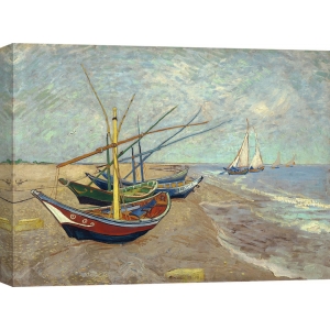 Tableau sur toile. Vincent van Gogh, Bateaux de pêche sur la plage 