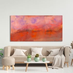 Red abstract art print and canvas, Red Desert by Italo Corrado