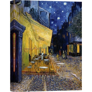 Tableau sur toile. Vincent van Gogh, Terrasse de café le soir