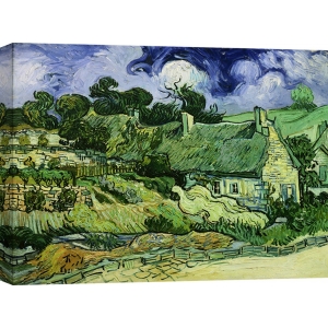 Cuadro en canvas. Van Gogh, Casas de campo con techo de paja