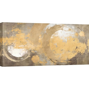 Golden abstract print and canvas, Planets of Gold by Jim Stone