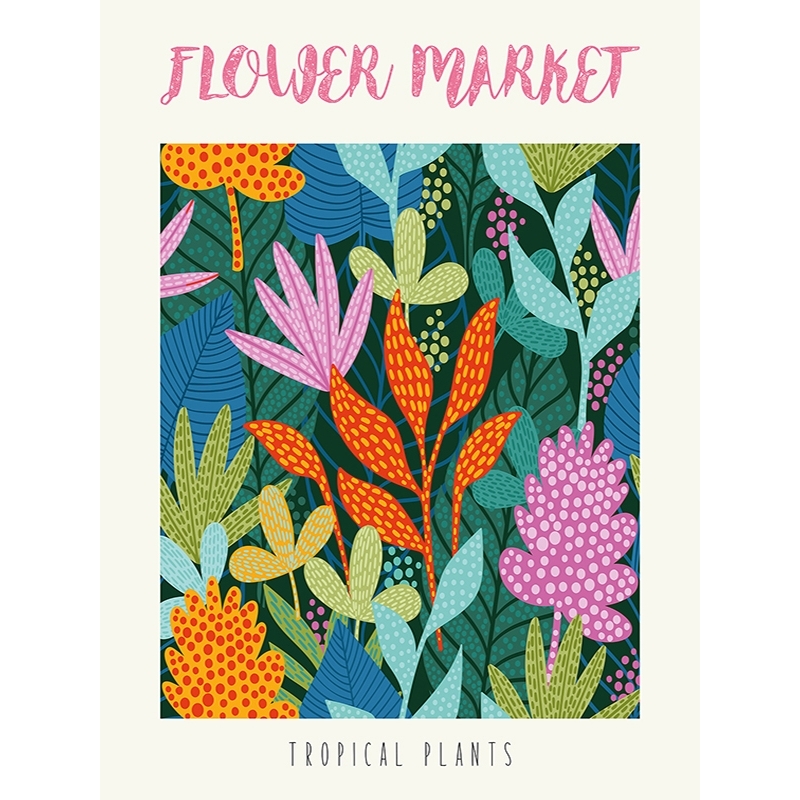 Tableau sur toile et poster, Flower Market: Tropical plants