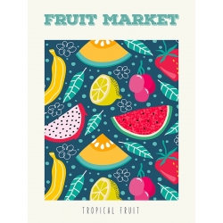 Cuadro frutas, Fruit Market: Tropical fruit I de Atelier Deco