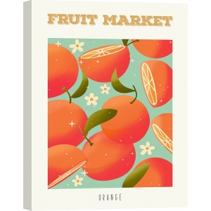 Kunstdruck, Leinwandbild Orangen, Fruit Market: Orange