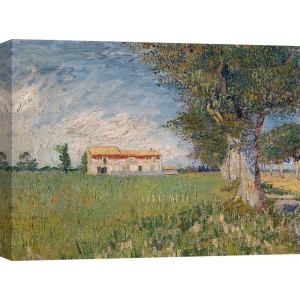 Tableau sur toile. Vincent van Gogh, Ferme dans un champ de blé 