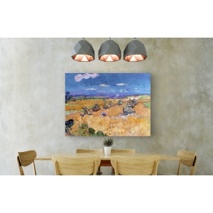 Wall art print and canvas. Vincent van Gogh, Wheat Fields with Reaper, Auvers