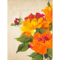 Modern flowers on canvas, Summer's Delight I by Teo Rizzardi