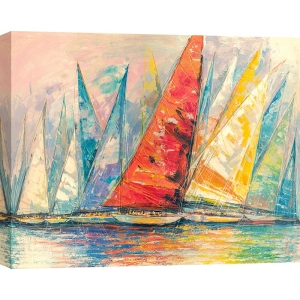 Tableau sur toile bateaux a voiles, Vent de régate de Luigi Florio