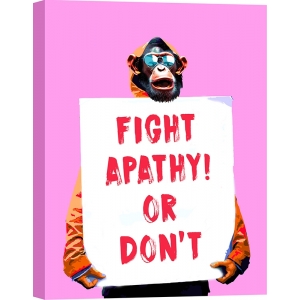 Quadro su tela scimmia, Fight Apathy di Masterfunk Collective