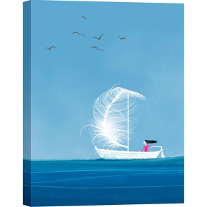 Tableau chambre enfant, Naviguer dans la mer tranquille