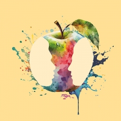 Poster Pop Art con manzana, Love Apple III de Steven Hill