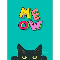 Poster gatto. Quadro, stampa su tela, Meow di Steven Hill