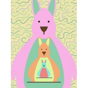 Art print and canvas for children, Kangaroos by Steven Hill