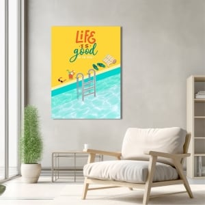 Stampa moderna piscina, poster, Life's Good (by the Pool)