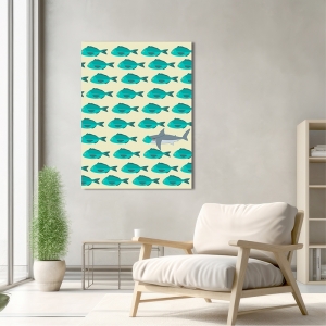 Kunstdruck, Leinwandbild Fische, Blue Fish, Steven Hill