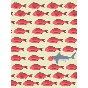 Art print and canvas, Red Fish by Steven Hill