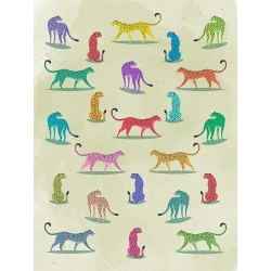 Stampa moderna tigri, Wildlife pattern I (multicolor) di Hill