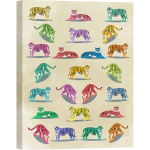 Poster Tigers, Leinwandbild Wildlife pattern II, multicolor