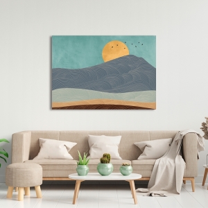 Nordic style art print, Golden Moon by Sayaka Miko