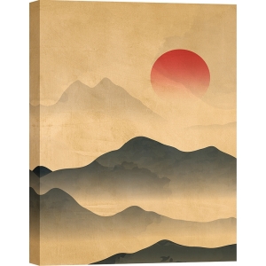 Japanese print with sun, Breath of Nature I by Sayaka Miko