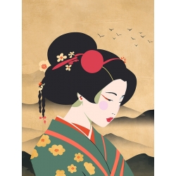 Japanese print and canvas, Breath of Nature II by Sayaka Miko