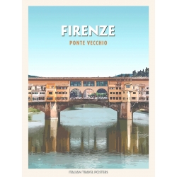 Lámina, poster, lienzo Firenze: Ponte vecchio