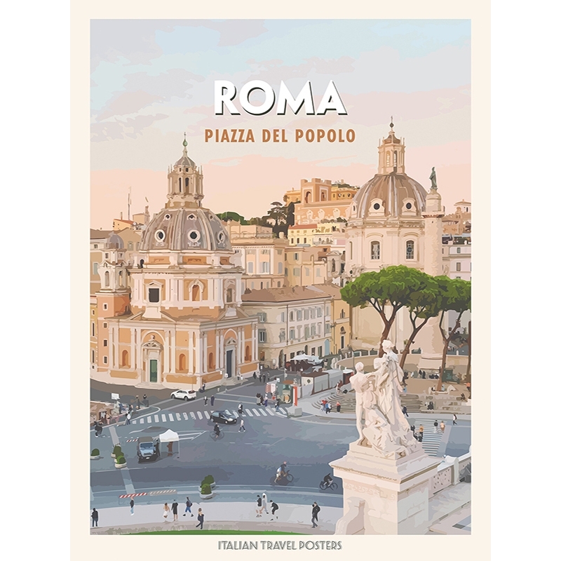 Tableau sur toile, poster et affiche, Roma: Piazza del Popolo