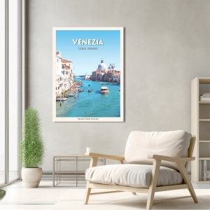 Poster, print and canvas, Venezia: Canal grande by Atelier Deco