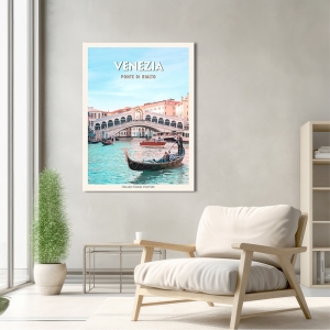 Tableau sur toile, poster et affiche, Venezia: Ponte di Rialto