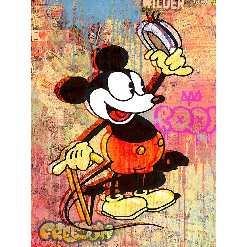 Cuadro en lienzo y lámina, Mickey Pop Art de Eric Chestier